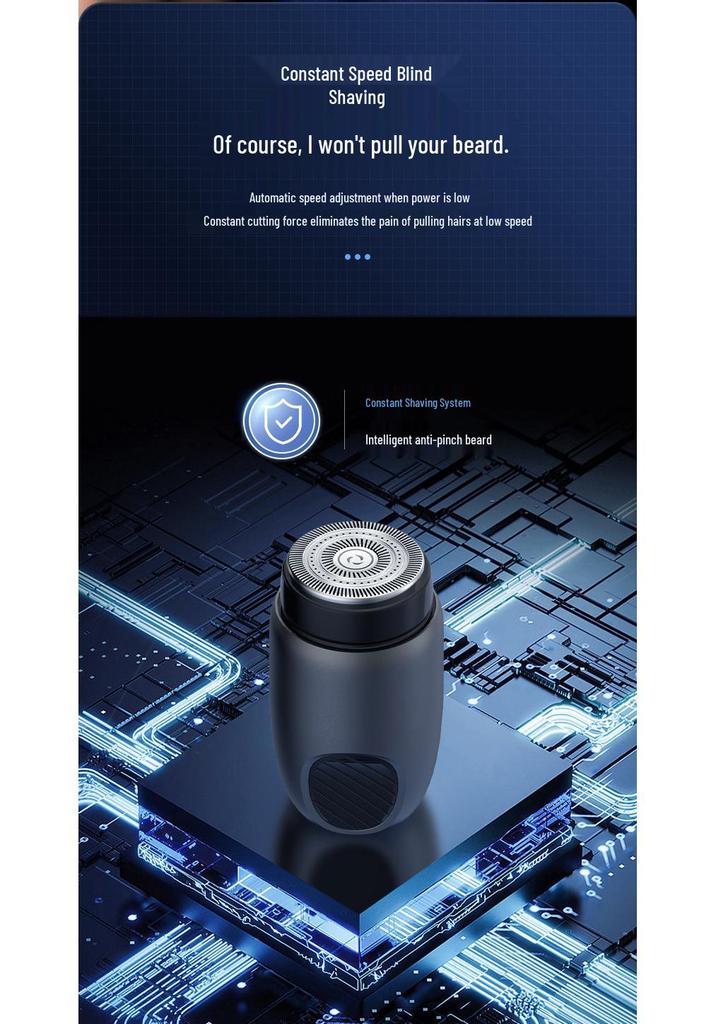 Mini Portable Electric Shaver for Men - Steel Beard & Hair Removal