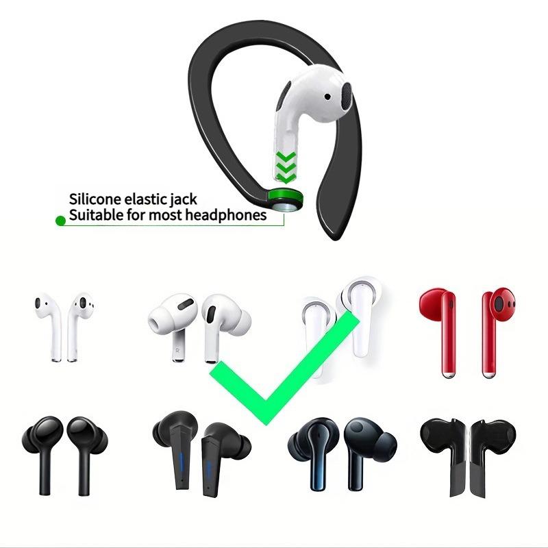 1PAIR Applies To All Bluetooth Headphones AirPods 3 Headphones Anti-lost Ear Hanging Accessories Earcap Earmuffs Silicone Ear Hanging Artifact