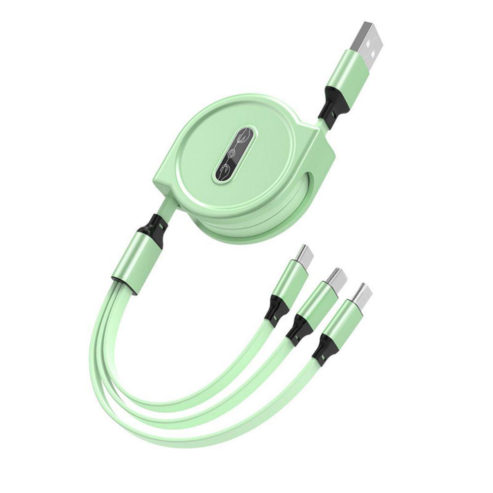 3-In-1 2.5A Charging Cable Fast Charging Wire Multi Charging Cord USB Cord Adapter Compatible For Android IPhone Devices