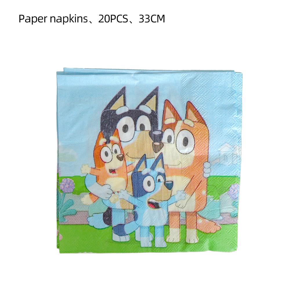 51pcs Tableware Set Plates Cups&Tablecloth For Kid's Bluey Theme Birthday Party