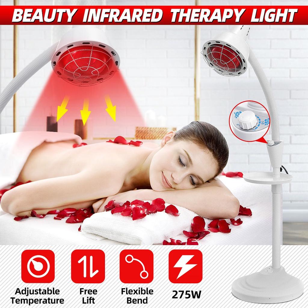 110v-240v Pain Relief 275W Floor Stand Infrared IR Temperature Light Therapy Heat Lamp