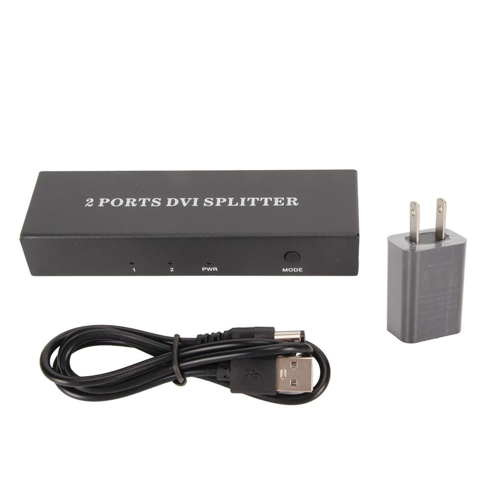 1x2 DVI Splitter 1 in 2 Out Support Resolution Up to 1920x1440 2 Port DVI Video Splitter for PC