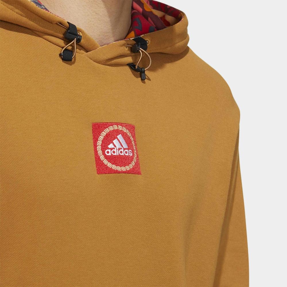 Adidas Cny Gfx Hoodie With Embroidered Pattern Men Tops Light-Brown HI3285