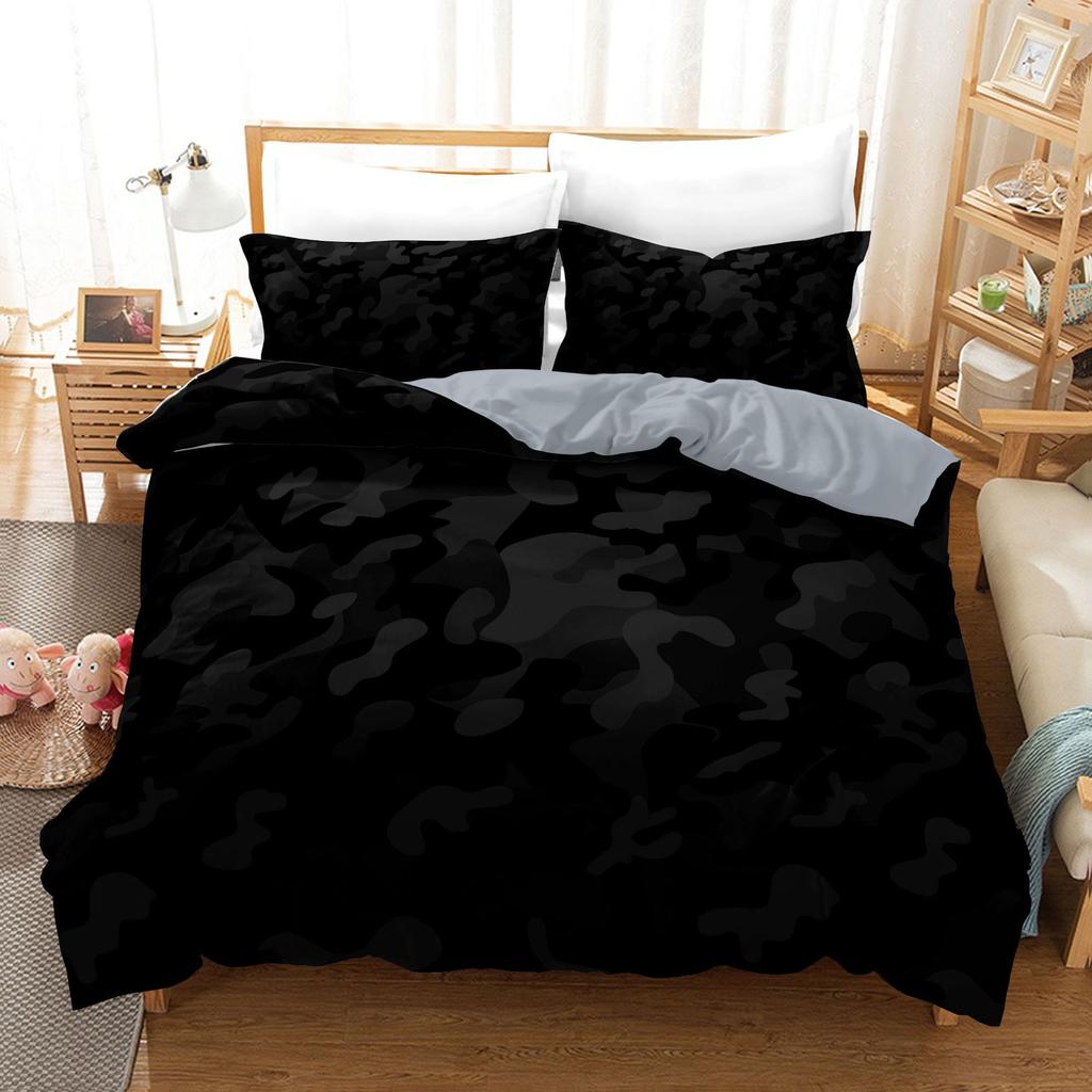 Bedding Home Textiles 3D Digital Printing Three-Piece Military Camouflage Quilt Cover Pillowcase