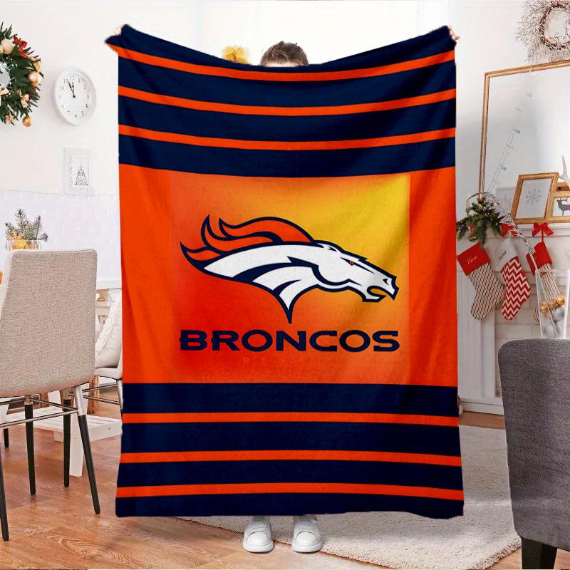 Denver Broncos Blanket Outdoor Flannel Blanket for Camping, Hiking, Garden Parties, Picnic Essentials,gift for family and friends