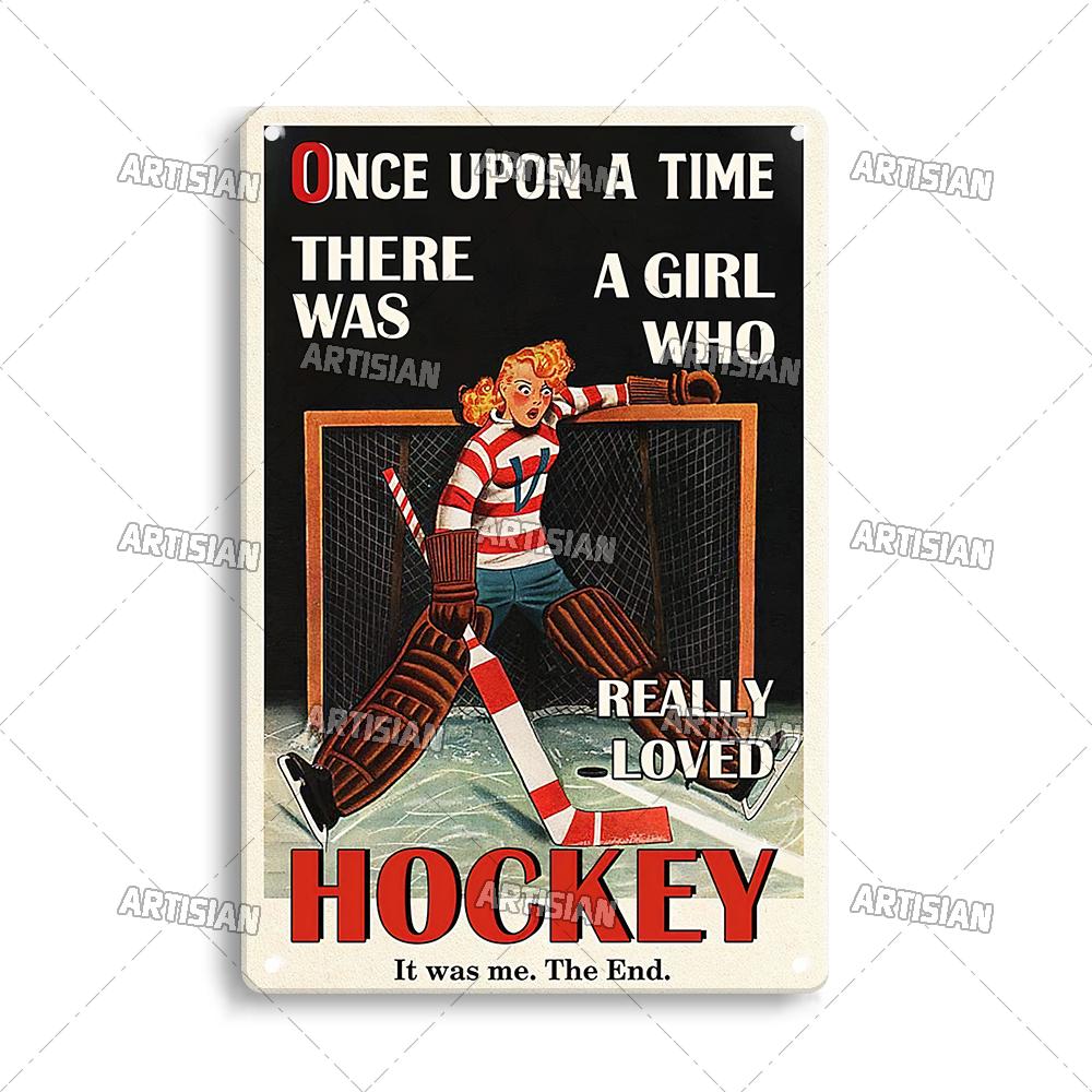 Artisian SPORT Metal Sign Hockey Tin Poster Football Decorative Plate Basketball Baseball Tin Plaque  Wall Decor Garage Bar Pub