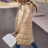 Winterjacke für Damen, lang, mit Baumwolle gefüttert, warm, schwarz, langärmelig, Reißverschlüsse, lockere Damenjacke, neue trendige Freizeitkleidung für Damen
