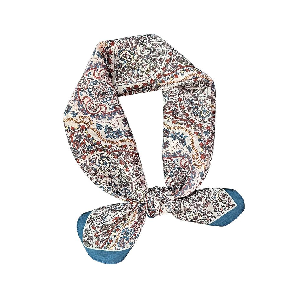 New Mulberry Silk European and American Style Retro Small Square Scarf Commuter Decoration Silk Scarf Flight Attendant Scarf Multi-functional Scarf