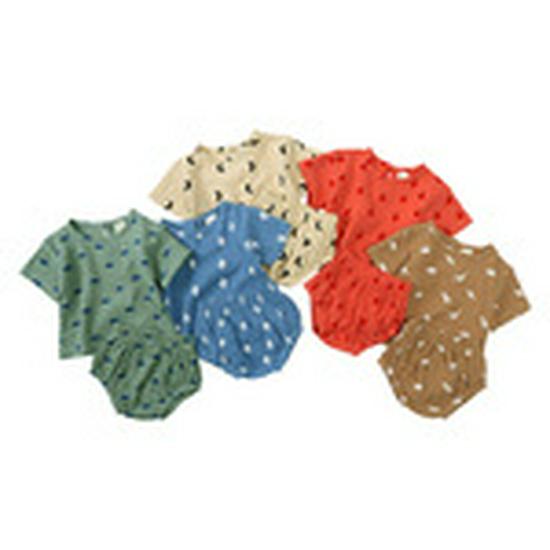 Summer Simple Cotton Linen Two-Piece Set: Breathable Short Sleeve and Shorts for Boys and Girls