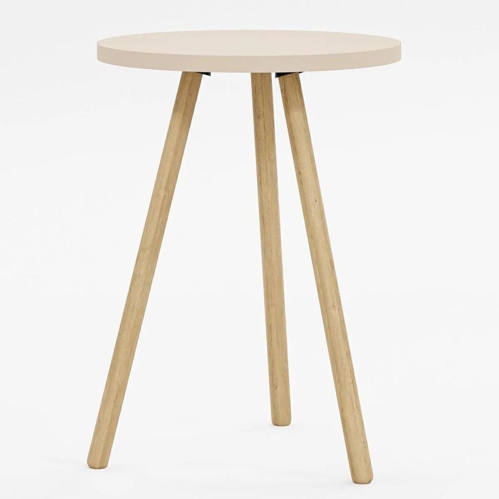 Round Side Table Wooden Legs Single Nesting Coffee Table Home Living Room Decoration and Furniture