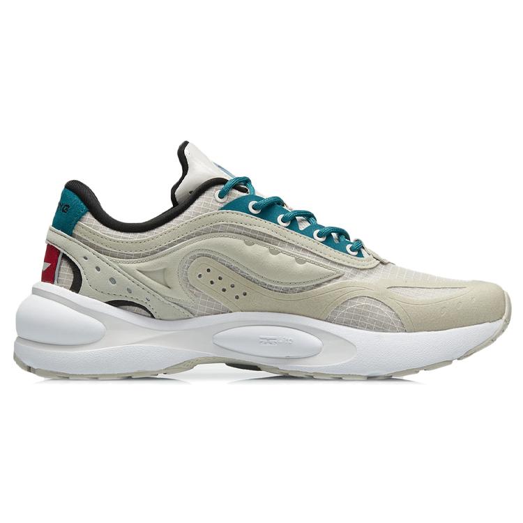 New LiNing V8 Cushioning Wear-Resistant Low-Top Running Shoes Men's Gray White ARHR039-3