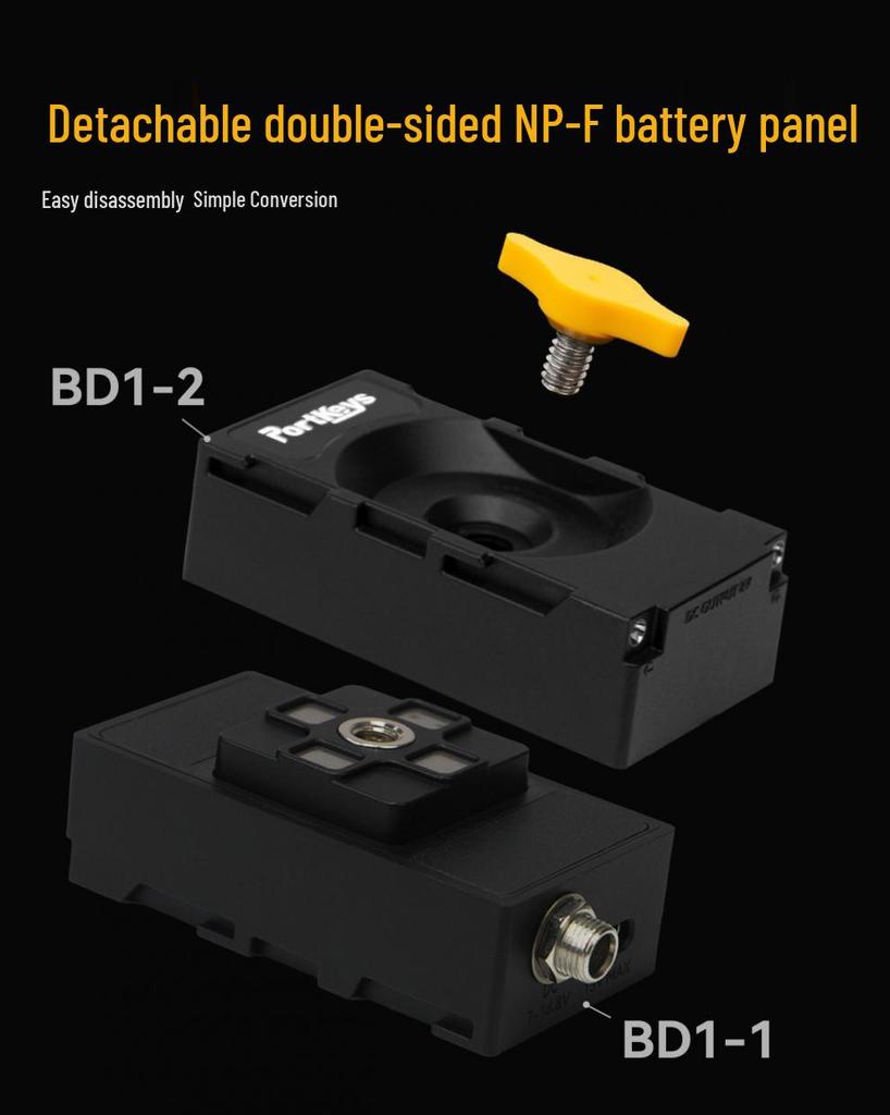 Aike BD1 Dual-Sided Dummy Battery NPF System with Switchable Monitor Power Supply and Mount