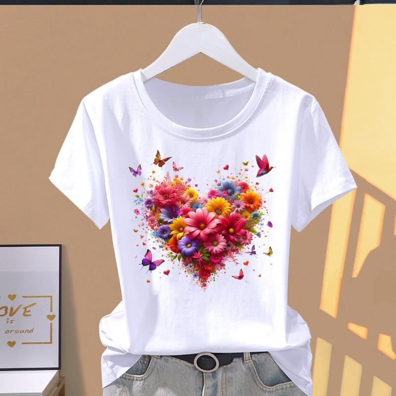 (Asian Size) Women's Top T Clothing leopard style Print O-neck Fashion Female Casual Graphic Tee Short Sleeve T-shirts