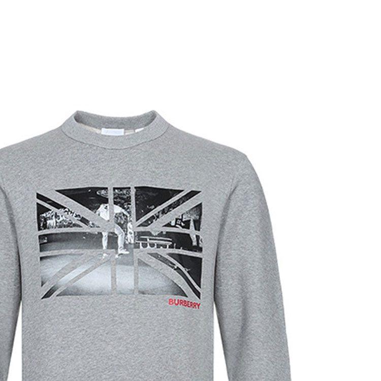 Burberry Sweatshirts Men's Light Heather Gray Crew Neck Moderate Regular 80166921