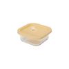 Modum Glass Storage Square Canister with Silicone Air Freezer Organized and Sold In Dr.HOWS Heat-Resistant Container, Lid, 310ml, Yellow, Oven,
