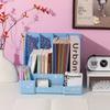 Sturdy Desktop Book Stand & File Organizer - Multi-Functional Office Storage Rack with 4 Compartments, Easy Assembly, Utility