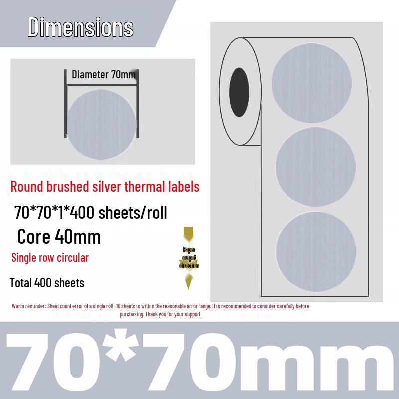 Silver Thermal Adhesive Printable Food Label