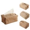 Japanese-Style Jute Tissue Case Napkin Holder for Living Room Table Tissue Boxes Container Home Car Papers Dispenser Holder
