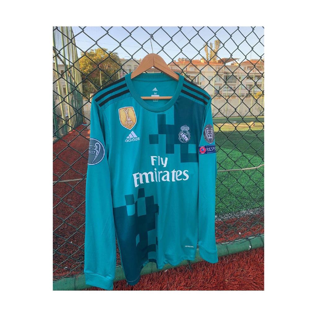 Türkisfarbenes, langärmliges Cristiano Ronaldo 2018 Alternatives Trikot für Erwachsene