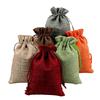 10pcs Burlap Jute Drawstring Gift Bags for Christmas