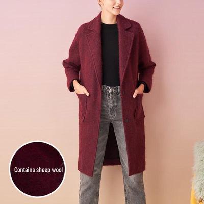 Cappotto da donna Sinuo Fude in misto lana con bavero