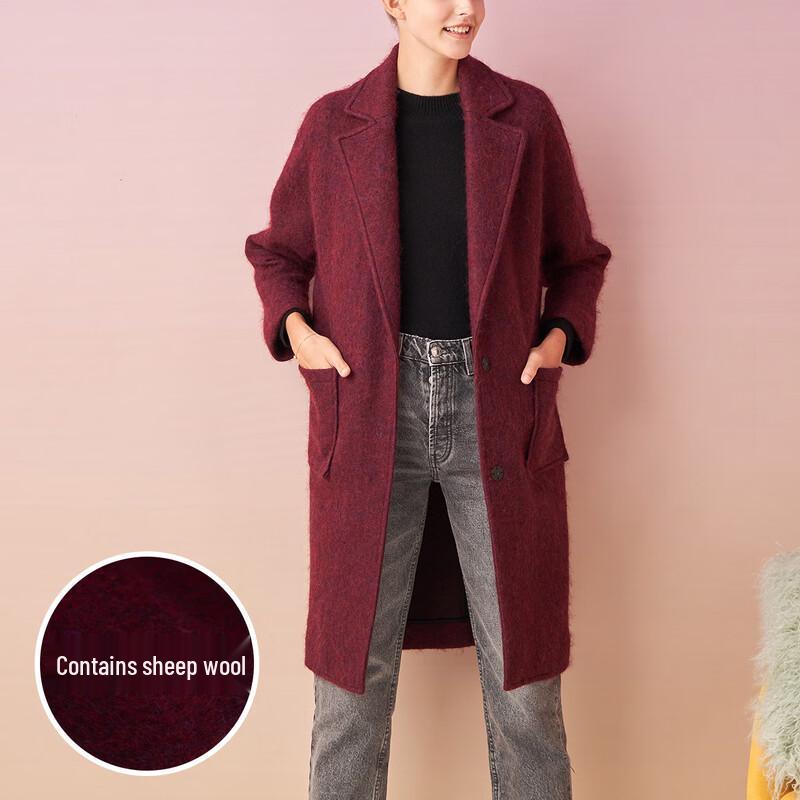 

Sinuo Fude Women s Lapel Wool Blend Overcoat L (170/92A)