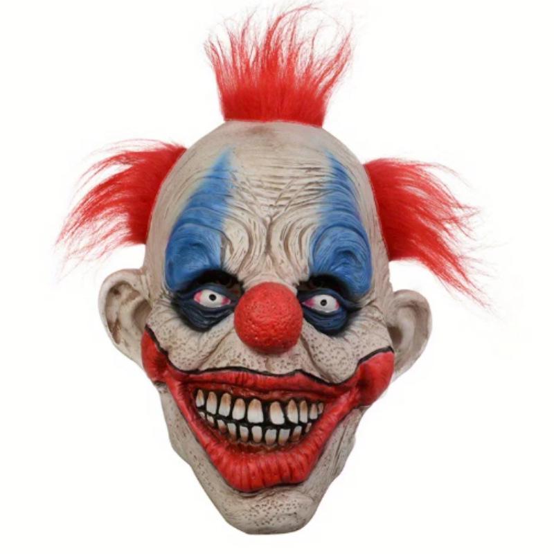 Halloween Horror Demon Clown Mask with Red Nose