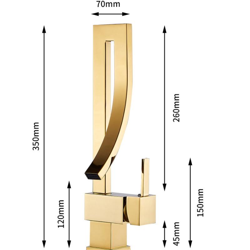 Luxus Messing Badezimmer Deck montiert Becken Wasserhahn Waschbecken Warm und Kalt Einlochmontage Wasserhahn Mitigeur Salle De Bain Mischbatterie