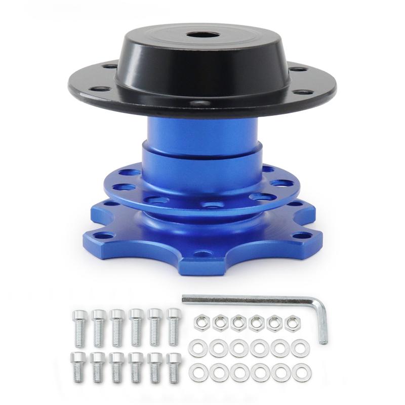 Universal Aluminum Steering Wheel Quick Release Hub Adapter For 6 Hole Steering Wheel Removable Snap Off Boss Kit