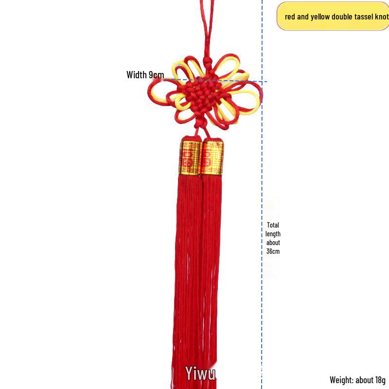 Festive Red Small Chinese Knot Tassel Bonsai Decoration