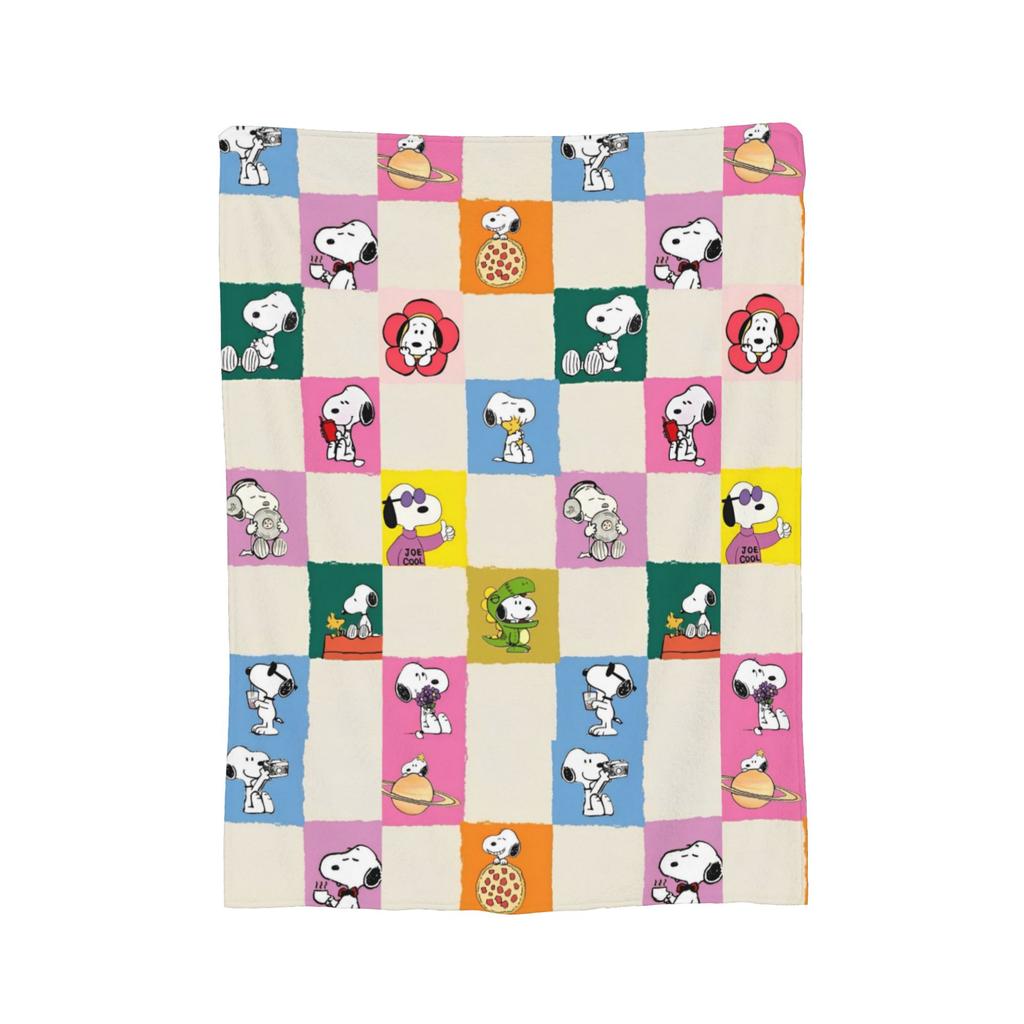 Cute Cartoon Snoopys Flannel Blanket Fashion Throw Blanket for Sofa Bedding Lounge 200x150cm Plush Thin Quilt,
