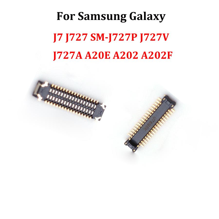 2-10pcs Screen Plug LCD Display FPC Connector On board 34pin For Samsung Galaxy J7 J727 SM-J727P J727V J727A A20E A202 A202F