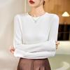 Women's German Velvet Double-Sided Red Half-High Collar Long-Sleeve Top - New for Autumn/Winter 2024