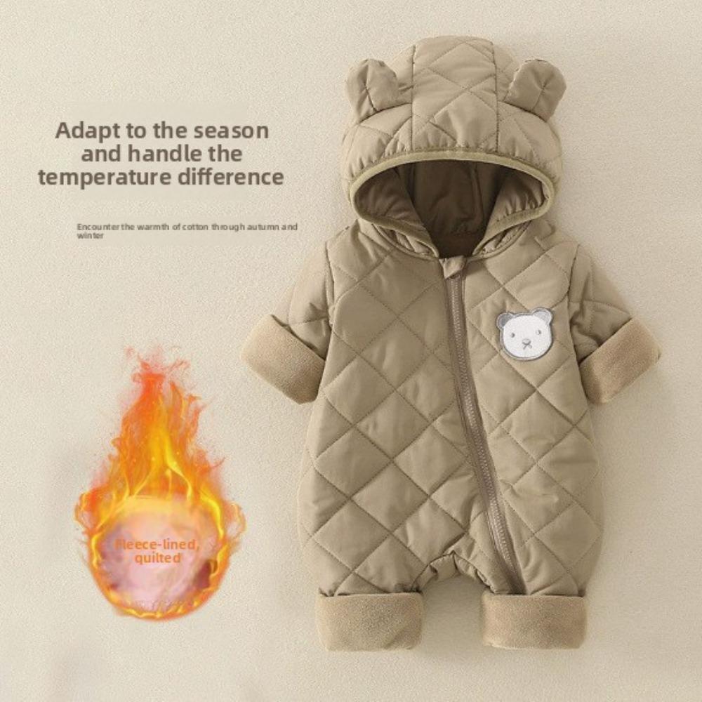 Class A Fleece Lined Baby Winter Clothes Boys Girls Quilted Romper Newborn Warm Padded Jumpsuit Outdoor Crawler