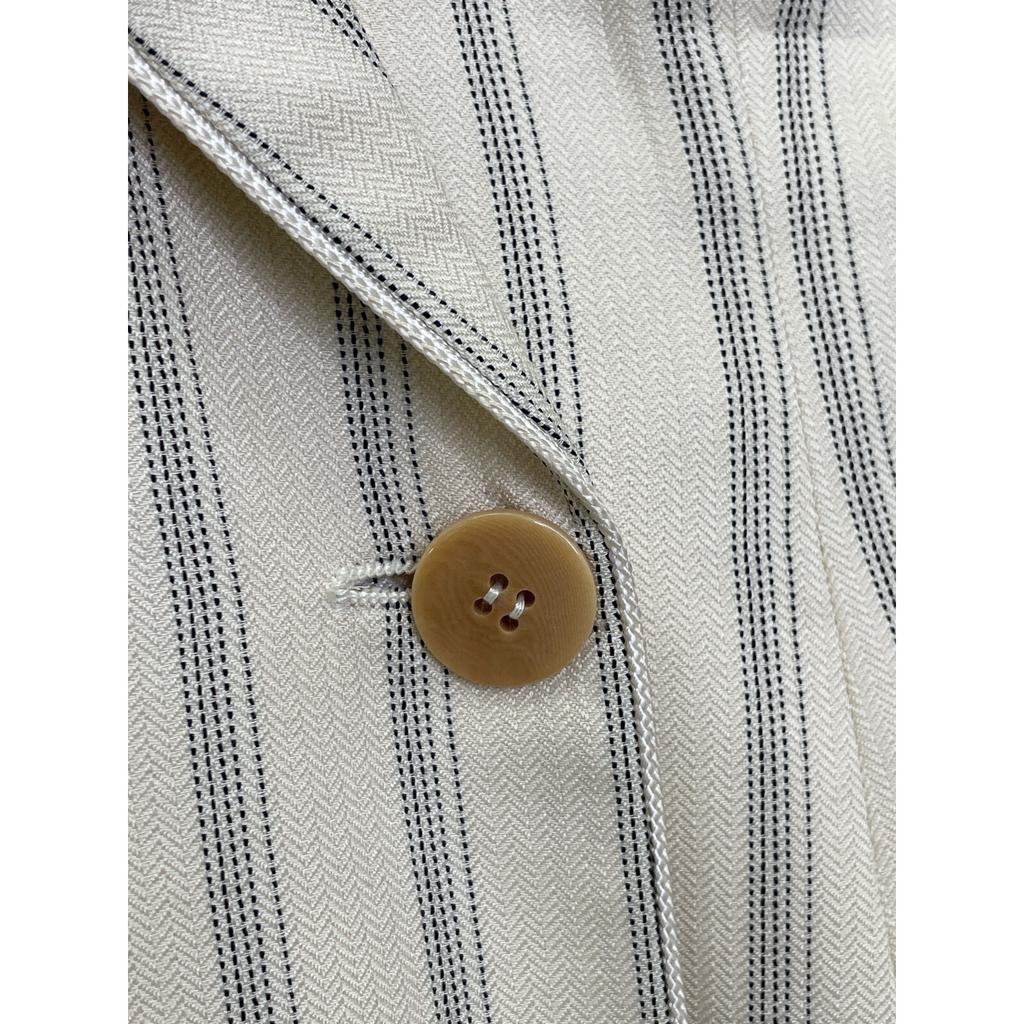 GIORGIO ARMANI Ivory Striped Double Breasted Jacket Jacket 46 IvoryUsed