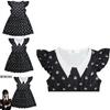 Kids The Addams Family Wednesday Cosplay Costume Soft Black Milk Silk Dress