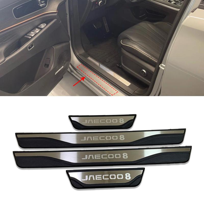 For Jaecoo J8 2024 2025 Car Door Sill Scuff Plate Trim Protection Auto Threshold Pedal Accessories Styling Stickers 4piece