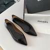 Yuzhihao Summer Women's Pointed Toe Closed Flat Sandals - Fashionable, Solid Color, Low Cut Design