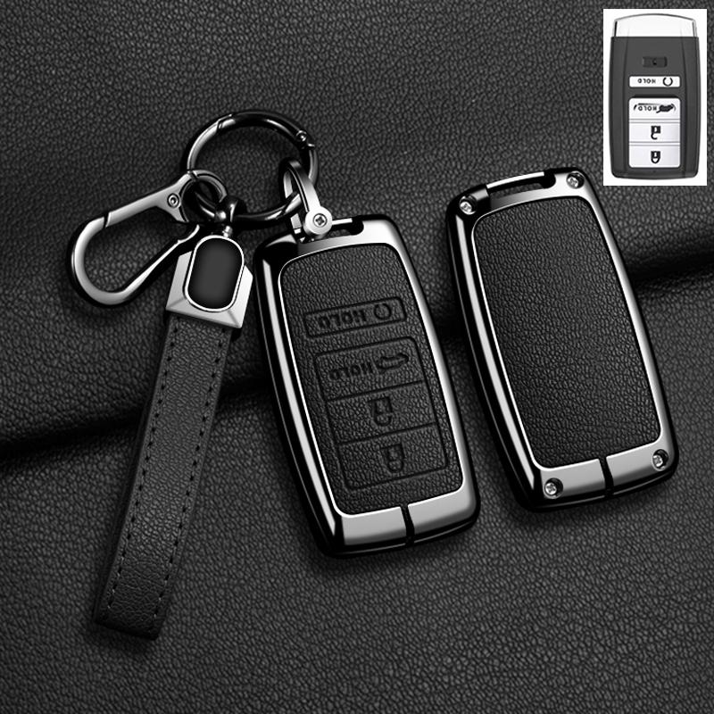 Auto Zinklegierung Leder Schlüssel Fernbedienung Hülle Abdeckung Für Acura RLX MDX CDX TLX-L NSX RDX Schutzhülle Schlüsselanhänger Auto Schlüsselanhänger Zubehör