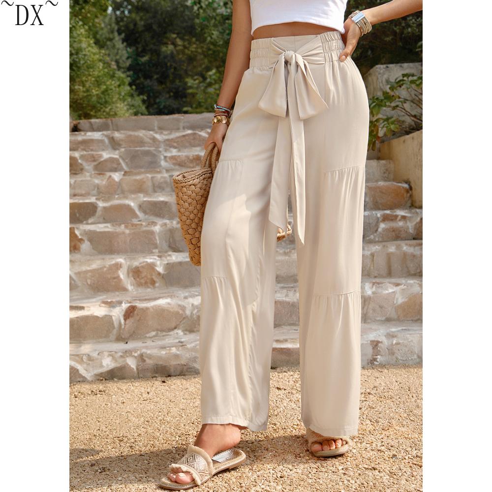 DX~~ Independent Station Casual Pants Women's Summer Loose Casual Wide Leg Solid Color Trousers