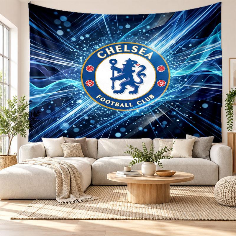 Chelsea FC Wall Tapestry, Soft Fabric Wall Hanging, Decorative Backdrop For Bedroom Home Wall Art