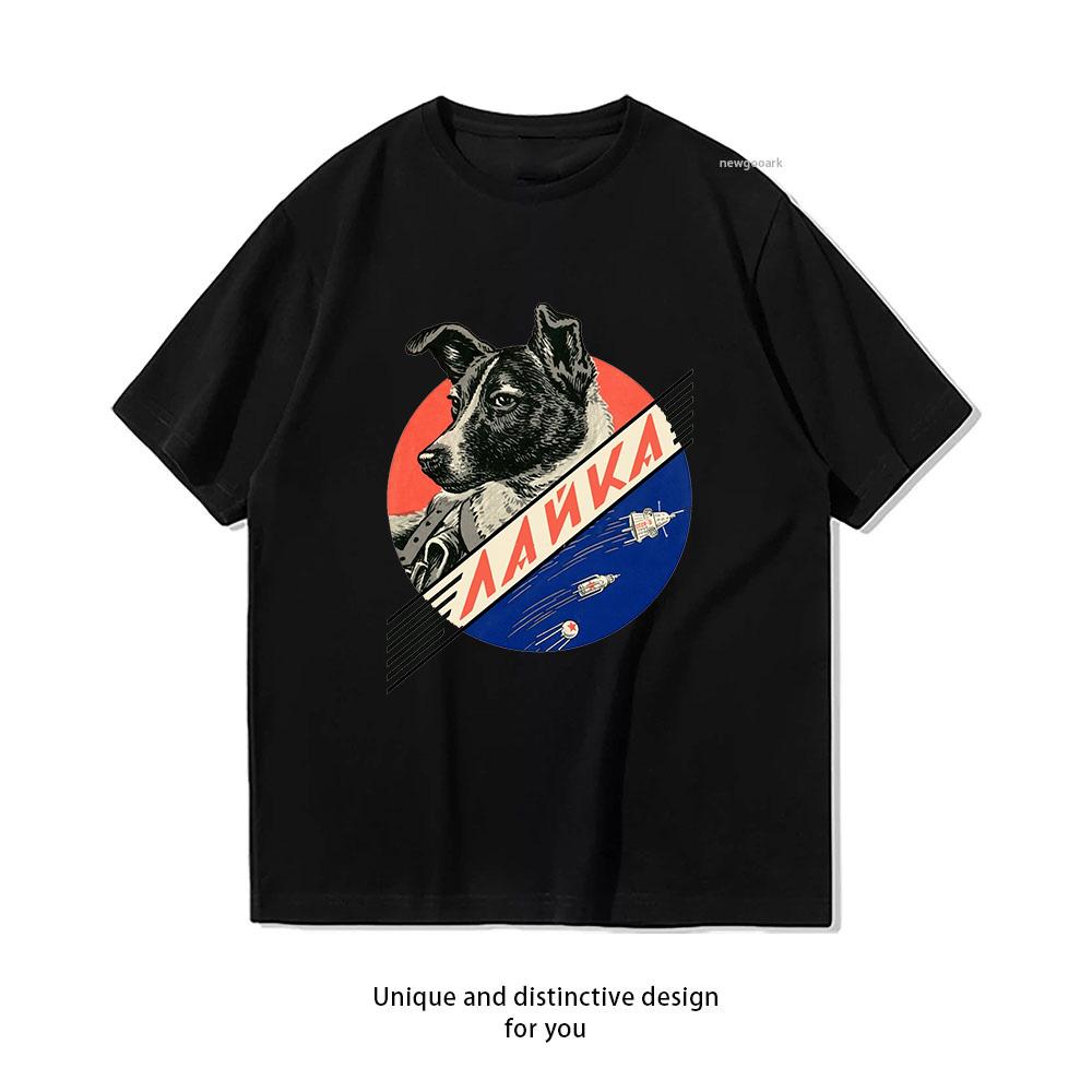 Laika first space dog Soviet space tshirt woUnisex Unisex Casual cotton summer printed t shirts Adult streetwear camisetas