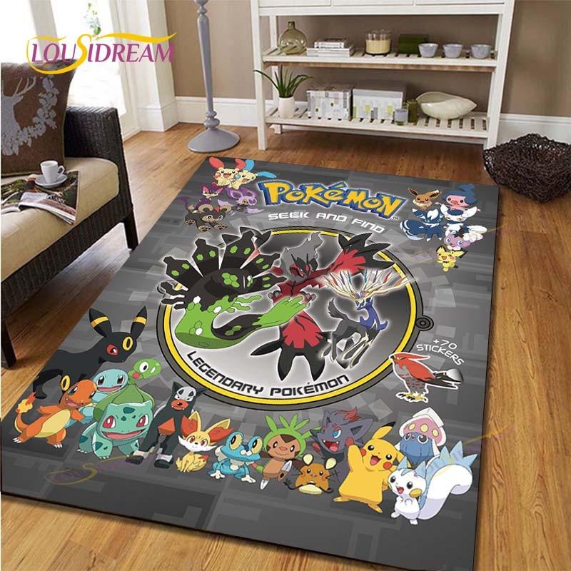Pikachu Anime Pokemon Carpet Kids Carpets Living Room Tea Table Mats Bedroom Rug Washable Floor Mats Household Area Mat Dinosaur Rug