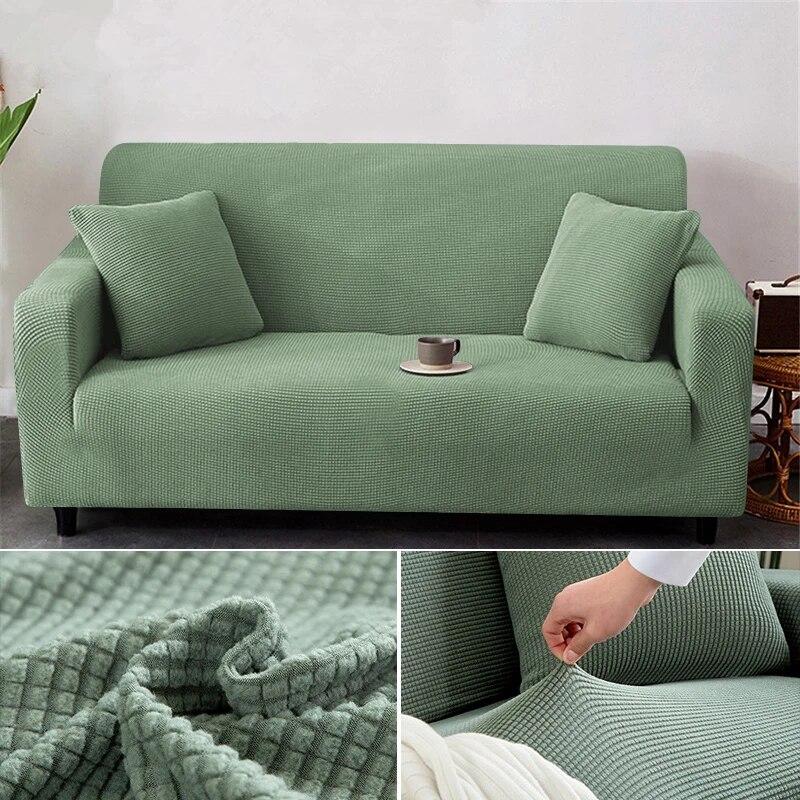 1/2/3/4 Seater Thicken Elastic Jacquard Sofa Cover Slipcover Stretch Polar Fleece L Shape Corner Sofa Covers for Living Room