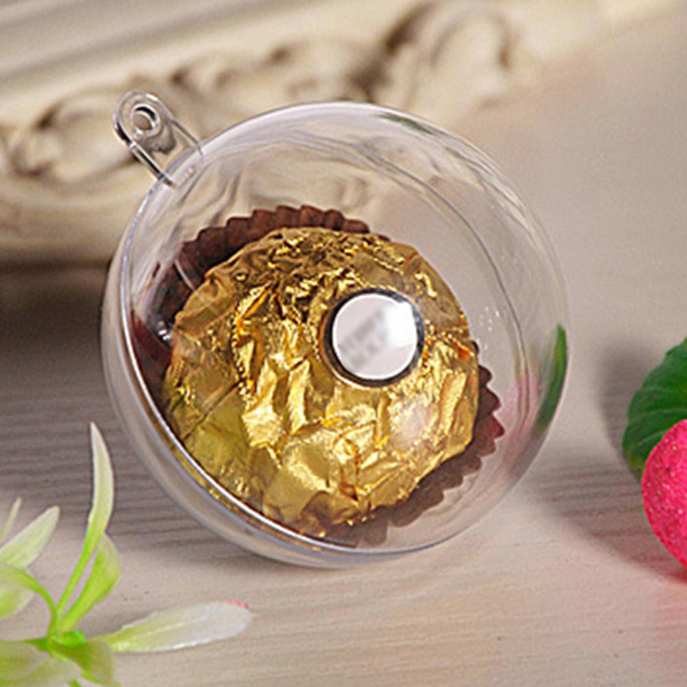 10Pcs Clear Plastic Balls Fillable Christmas Ornaments DIY Crafts Hanging Decoration Clear Christmas Balls Ornaments