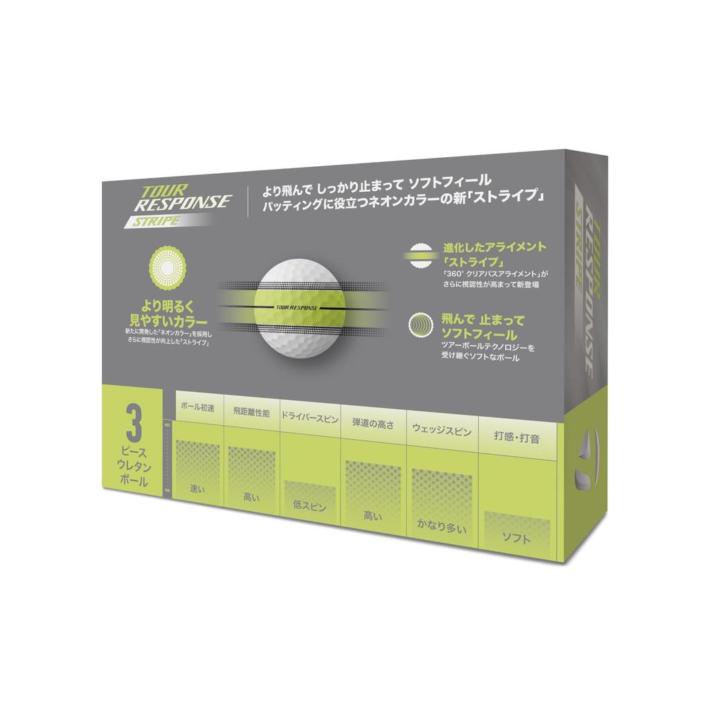 TaylorMade TMJ25 Tour Response Stripe Neon Yellow Golf Balls (JPN dz)