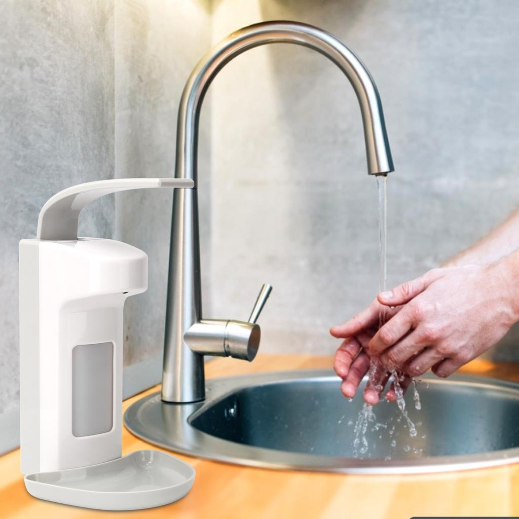 Wall-mounted soap dispenser with removable inner and transparent window, for bathroom, kitchen,
