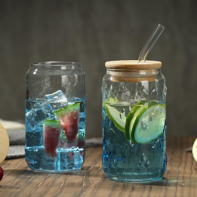 Glass straw cup Adult glass cup Coke cup Household water cup with straw Female student beverage cup Glass