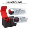 Powanfity Deck Case, Trading Card Case, Deck Box, Storage Box with Dice and Damage Counter Holder, Magnetic, Leather, Fits Approximately 200 Cards, Co