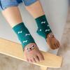 Kindersocken Für Mädchen Jungen Mode Fünf Finger Druck Kinder Jungen Mädchen Socke Cartoon Baumwolle 3-12J Vier Jahreszeiten Socke